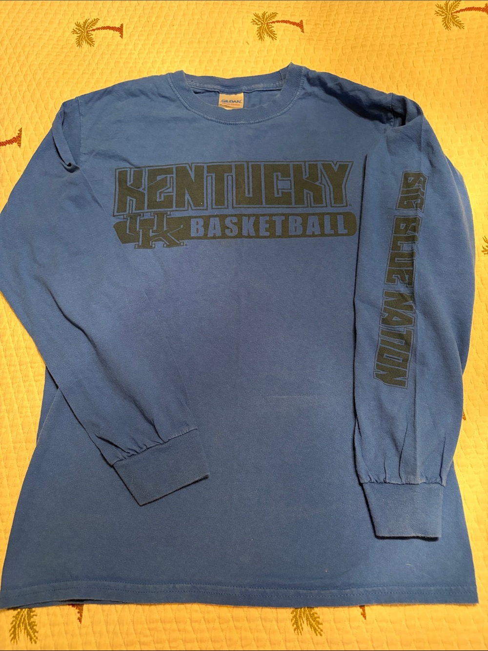 Gildan Kentucky Basketball Long Sleeve Tee - Blue with Black Print